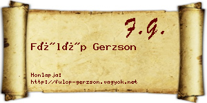 Fülöp Gerzson névjegykártya