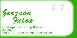 gerzson fulop business card