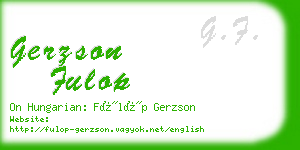 gerzson fulop business card